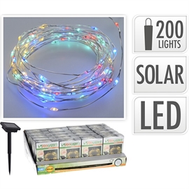 LED Solar lyskjede 200 LED, flerfarget