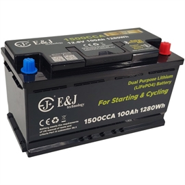 E&J Lithium Starter Batteri 12 volt 100Ah (Bluetooth)