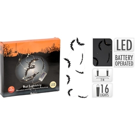 Halloween Bat LED Lyskjede med 16 LED 2 m