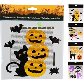 Halloween Window Stickers Gel, sett med 4