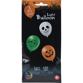 Halloween LED-ballonger med fargeskifte 24 timer, 3 stk.