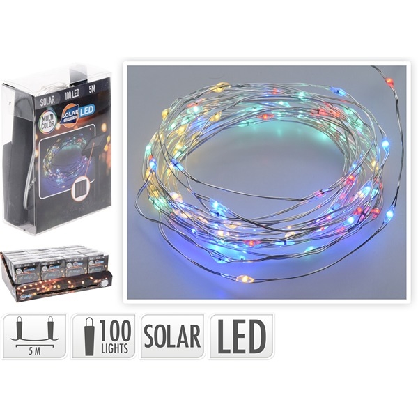 Solar Silverwire LED Chain Multicolor 100 LED