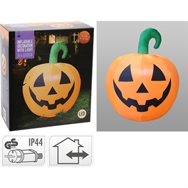 Halloween-gresskar, oppblåsbart med LED-lys, Ø 98 cm 