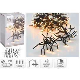 LED Cluster String Lights 4 m 576 LEDs, Varmhvit 