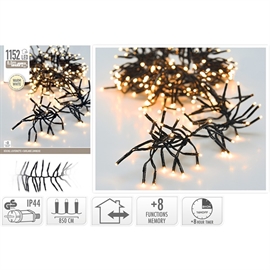 LED Cluster String Lights 8,5 m 1152 LED, Varmhvit 