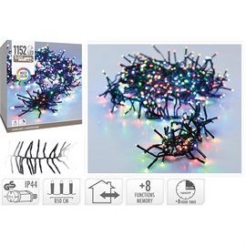 LED Cluster String Lights 8,5 m 1152 LED, Flerfarget  