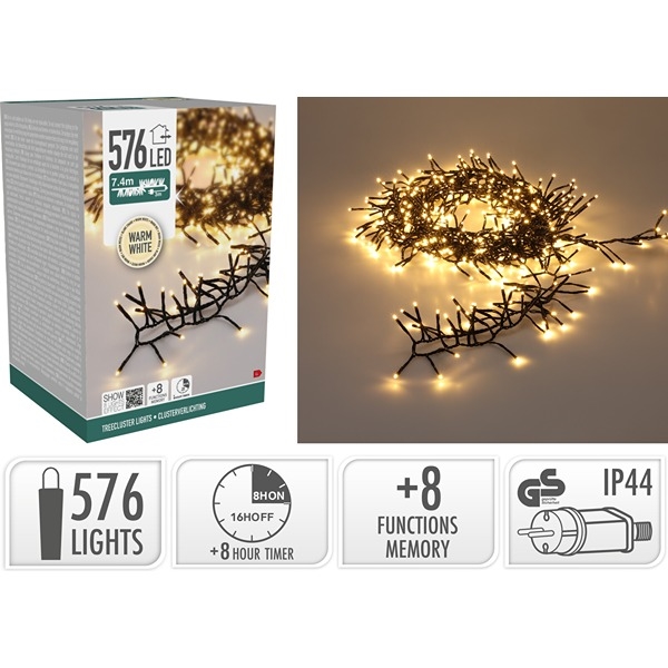 LED Treecluster String Lights 7,4 m 576 LEDs, Varmhvit 