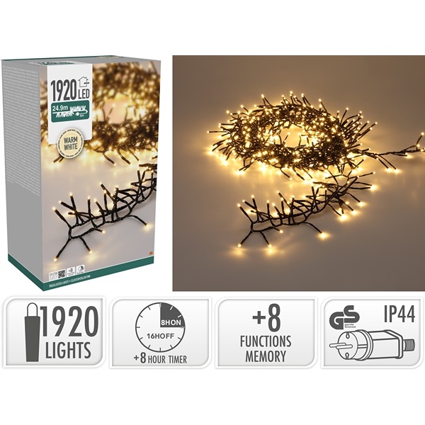 LED Treecluster String Lights 24,9 m 1920 LED, Varmhvit 