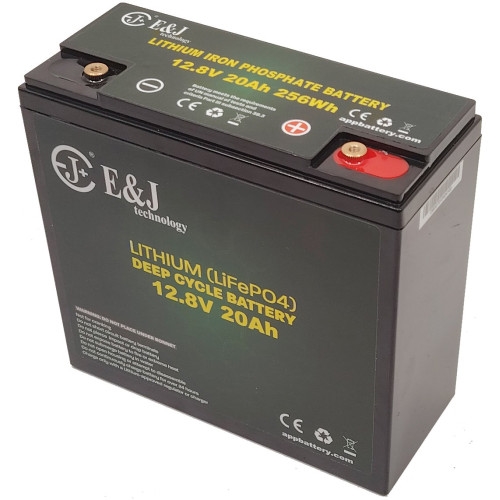 E&J litiumbatteri 12 volt 20Ah (parallell + seriekobling)