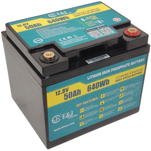 E&J litiumbatteri 12 volt 50Ah (Bluetooth + VARME)