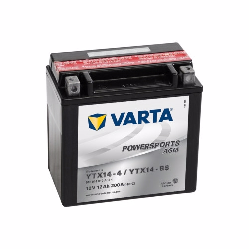 Varta 512 014 010 Powersports MC batteri 12 volt 12Ah (+ venstre pol)