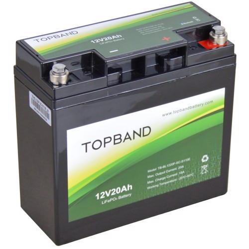 Topband Lithium batteri 12volt 20Ah (parallell + serieforbindelse)